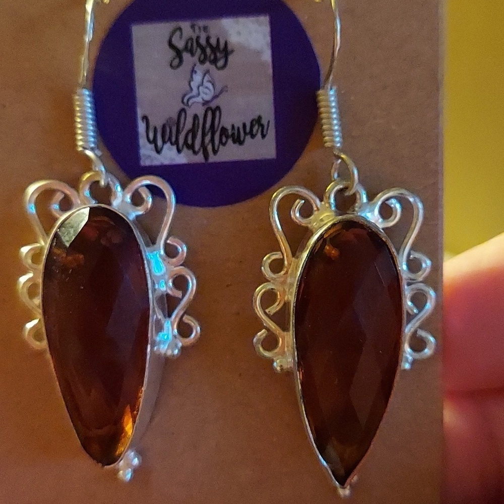 BRANDY Topaz Sterling Silver Earrings